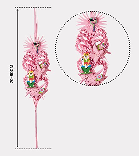 PALMA DOMINGO DE RAMOS/PALMA SEMANA SANTA/PALMA BLANCA/PALMAS Y PALMONES/Palma rosa mediana adornada