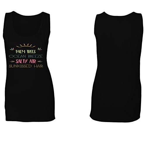 Palmeras - Brisa del Mar - Aire Salado - Cabello Sunkissed Camiseta sin Mangas Mujer n648ft