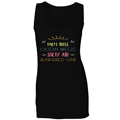 Palmeras - Brisa del Mar - Aire Salado - Cabello Sunkissed Camiseta sin Mangas Mujer n648ft