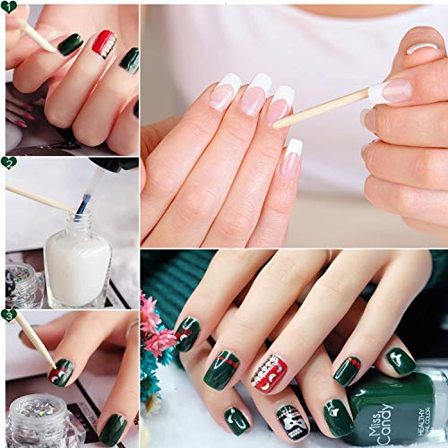 Palos de madera naranja para cutículas de color naranja, 100 unidades de 4.3in para empujador removedor de manicura, arte pedicura