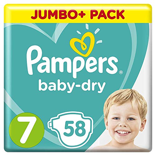 Pampers Baby-Dry - Pañales para bebé, talla 7, 58 unidades