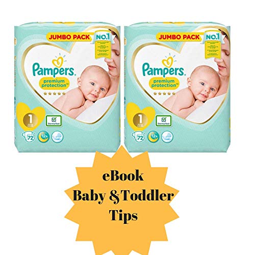 Pampers - Pañal para bebé recién nacido, tamaño 1, protección premium, paquete gigante, 2 x 72 = 144 pañales diseñados especialmente para tu bebé piel delicada