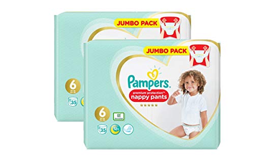 Pampers Premium Protection Pañales Tamaño 6, 2 x 35 Paquetes Jumbo