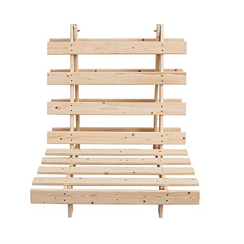 Panana - Sofá Palets Individual con Estructura Madera Cojín Asiento y Respaldo Acolchado Completo Relax Inclinable Habitación Jardín Interior Terraza Balcón Arcón (Caqui)