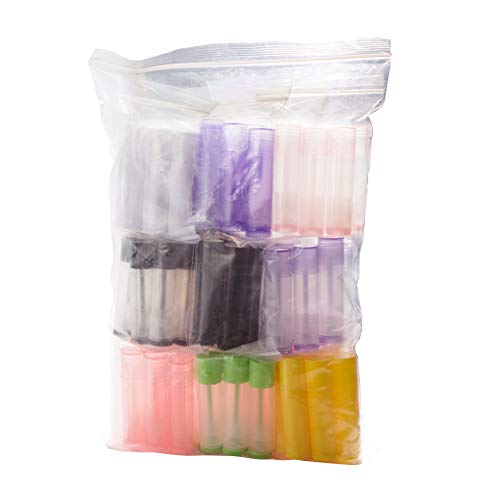 PandaHall Elite 90 Pcs DIY Botella Vacía para Lápiz Labial, Tubo Brillo Labial, Tubo Protector Labial, con Tapa, Color Mezclado, 67x15~16.6mm