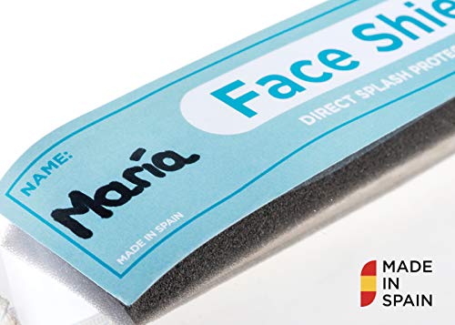 Pantalla Protección Facial Sonaprotec - Protector Facial Antivaho. Talla Niños y Adultos. Visera Protectora para la Cara Face Shield Fabricadas en España - Talla Mediana - Pack 12