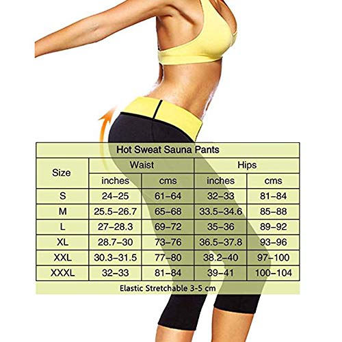 Pantalones de Sauna Deportivo Neopreno Leggings Alta Cintura Reductora Quemar Grasa Pérdida de Peso Desarrollo Muscular Sudor Yoga Running Fitness Elástico para Mujer (Negro, M)