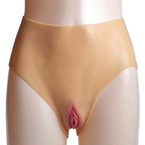 Pantalones De Silicona Falsa para Mujer Vagina Cadera Mejora Panty para Hombres Crossdresser Transgender, Cintura 53-110Cm,Flesh