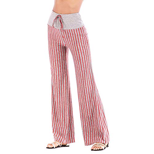 Pantalones Holgados De Pierna Ancha Palazzo con CordóN Floral Estampado EláStico para Mujer Polainas para Montar A Caballo Medias Mujer Sexy Rosa