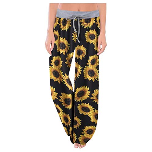 Pantalones Mujer Yoga Anchos Tallas Grandes Primavera PAOLIAN Pantalones Chandal Mujer Verano Deportivos Elasticos Cuadros Pantalones Cintura Alta Rectos Vestir Leopardo
