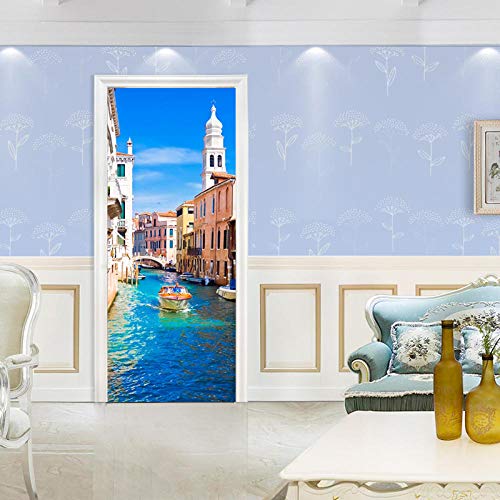 Papel Pintado Puerta Venecia Pegatinas De Pared Pvc Pared Decoración Del Hogar Murales Adhesivos Salón Guardería Decoración Autoadhesiva 77 X 200Cm(30.3'' * 78.7'')