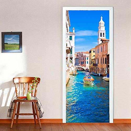 Papel Pintado Puerta Venecia Pegatinas De Pared Pvc Pared Decoración Del Hogar Murales Adhesivos Salón Guardería Decoración Autoadhesiva 77 X 200Cm(30.3'' * 78.7'')