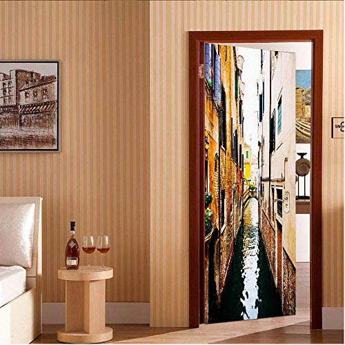 Papel Pintado Puerta Venecia Pegatinas De Pared Pvc Pared Decoración Del Hogar Murales Adhesivos Salón Guardería Decoración Autoadhesiva 77 X 200Cm(30.3'' * 78.7'')