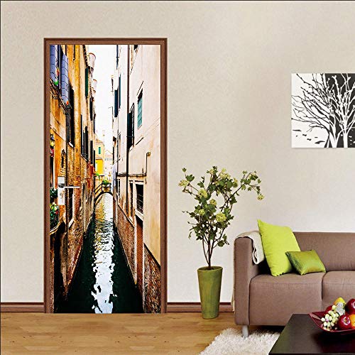 Papel Pintado Puerta Venecia Pegatinas De Pared Pvc Pared Decoración Del Hogar Murales Adhesivos Salón Guardería Decoración Autoadhesiva 77 X 200Cm(30.3'' * 78.7'')