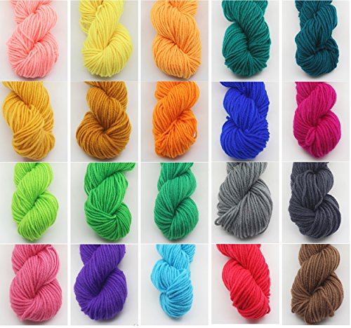 Paquete de 20 Bolas de estambre de 100 Gramos Especiales para Tejido, en acrílico y Lana en Colores Variados by DELIAWINTERFEL