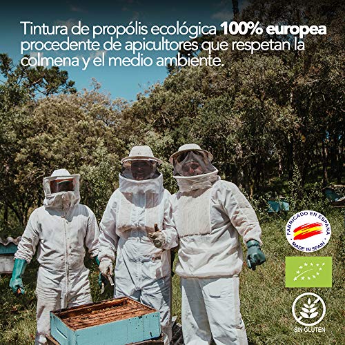 Paquete x 4 - Tintura madre de Propoleo (Propolis) - 20 ml x botella, Favorece el bienestar de la garganta, 100% Natural, Sin gluten añadido, 15% peso/volumen