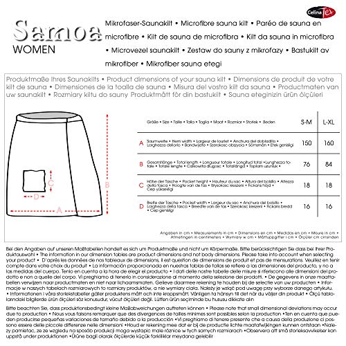 Para mujer Celinatex para sauna forro polar, con cierre de velcro, una bolsa, más fácil de falda escocesa, Málaga, confortable, suave, muy cómodo de usar y cómodo de llevar de toalla, poliéster, negro, large/extra-large