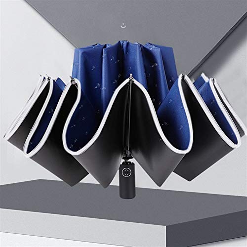 Paraguas a prueba de viento, Automático de plegado contraria negocios las bandas reflectoras Paraguas for los hombres de las mujeres a prueba de viento masculino Parasol (Color : Yellow)