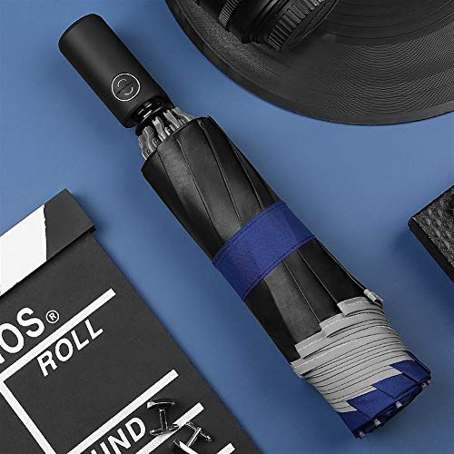 Paraguas a prueba de viento, Automático de plegado contraria negocios las bandas reflectoras Paraguas for los hombres de las mujeres a prueba de viento masculino Parasol (Color : Yellow)