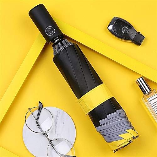 Paraguas a prueba de viento, Automático de plegado contraria negocios las bandas reflectoras Paraguas for los hombres de las mujeres a prueba de viento masculino Parasol (Color : Yellow)