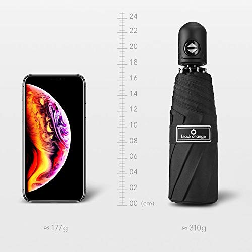 Paraguas de Viaje Compacto de Secado rápido, Marco Reforzado Resistente al Viento, Apertura y Cierre automático, Mango Antideslizante para un fácil Transporte Rojo Red Ordinary