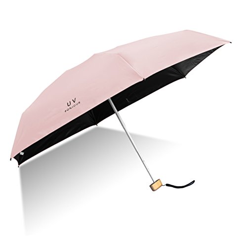 Paraguas Plegable de Viaje Compacto Sheng Xuan Ultraligero Mini Paraguas Sombrilla Prueba de Viento(95% De Resistencia UV) Paraguas Proteccion del Sol Mujer Chica a su Compañero íntimo(Rosa)