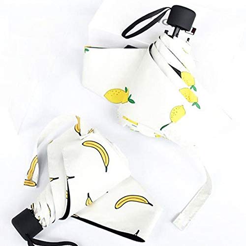 Paraguas Plegable langchao Parasol 50% de Descuento Paraguas Mini Verano Fruta Protector Solar Vinilo Ultra Ligero, Compacto y portátil Cereza 19 Pulgadas