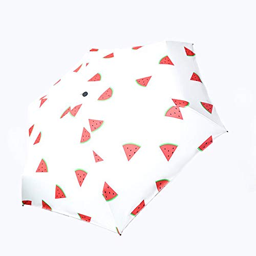 Paraguas Plegable langchao Parasol 50% de Descuento Paraguas Mini Verano Fruta Protector Solar Vinilo Ultra Ligero, Compacto y portátil Cereza 19 Pulgadas