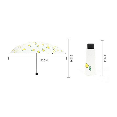 Paraguas Plegable langchao Parasol 50% de Descuento Paraguas Mini Verano Fruta Protector Solar Vinilo Ultra Ligero, Compacto y portátil Cereza 19 Pulgadas