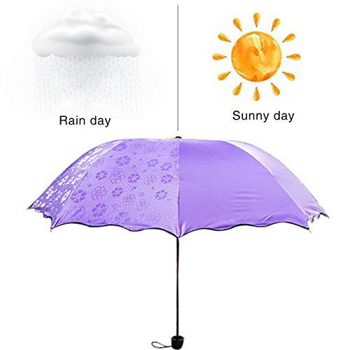 Paraguas Sun Rain para Mujer Parasol de luz Plana Parasol Plegable UV Mini Paraguas tamaño pequeño fácil de almacenar Parasol-07