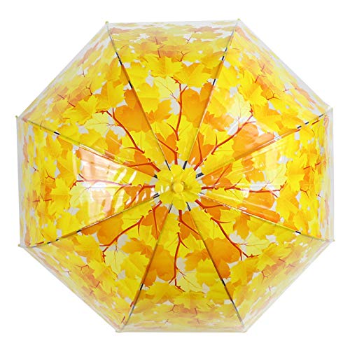 Paraguas Transparente pequeño Transparente Nuevo Mango Largo Paraguas Transparente Paraguas de Pintura Paraguas Creativo Paraguas de Hoja de Arce 1