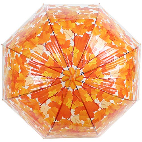Paraguas Transparente pequeño Transparente Nuevo Mango Largo Paraguas Transparente Paraguas de Pintura Paraguas Creativo Paraguas de Hoja de Arce 1