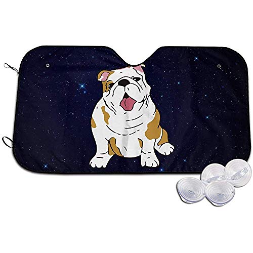 Parasol para coche, diseño de bulldog inglés, plegable para coche, camión, furgoneta, camión, furgoneta, mantiene el vehículo fresco 70 x 130 cm