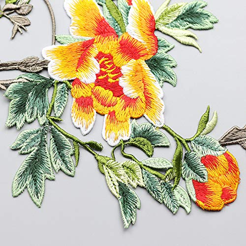 Parches para planchar/Patch Sticker,Se usa para decorar o reparar jeans,chaquetas,mochilas y zapatos de camisetas, flor de peonía 2 piezas