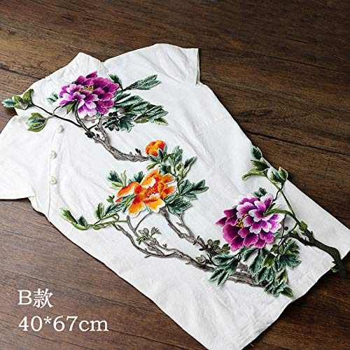 Parches para planchar/Patch Sticker,Se usa para decorar o reparar jeans,chaquetas,mochilas y zapatos de camisetas, flor de peonía 2 piezas