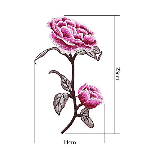 Parches para planchar/Patch Sticker,Se usa para decorar o reparar jeans,chaquetas,mochilas y zapatos de camisetas, peonía 6 piezas