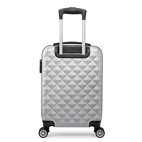 PARTYPRINCE Maleta cabina 56 cm rígida policarbonato abs diamante equipaje rigida con ruedas Grisl