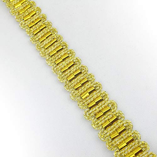 PASAMANERÍA EN CINTA METALIZADA DE 30 MILÍMETROS CON LÁMINA ESTERADA (ORO, 1 METRO)