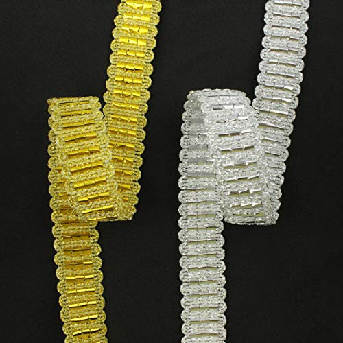 PASAMANERÍA EN CINTA METALIZADA DE 30 MILÍMETROS CON LÁMINA ESTERADA (ORO, 1 METRO)