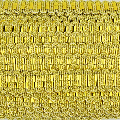 PASAMANERÍA EN CINTA METALIZADA DE 30 MILÍMETROS CON LÁMINA ESTERADA (ORO, 1 METRO)