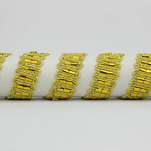 PASAMANERÍA EN CINTA METALIZADA DE 30 MILÍMETROS CON LÁMINA ESTERADA (ORO, 1 METRO)