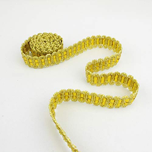 PASAMANERÍA EN CINTA METALIZADA DE 30 MILÍMETROS CON LÁMINA ESTERADA (ORO, 1 METRO)