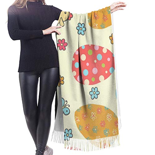Pascua sin costuras con huevos 1544 Bufanda de mujer Bufandas de moda Abrigo cálido Mantón Chaqueta Regalo de Navidad para Madre Novia Hermana
