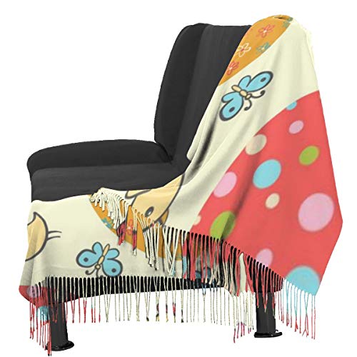 Pascua sin costuras con huevos 1544 Bufanda de mujer Bufandas de moda Abrigo cálido Mantón Chaqueta Regalo de Navidad para Madre Novia Hermana