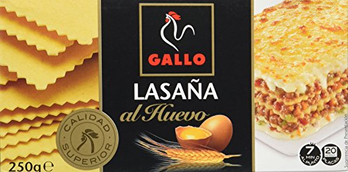 Pastas Gallo - Lasaña Huevo Paquete 290 g - [Pack de 8]