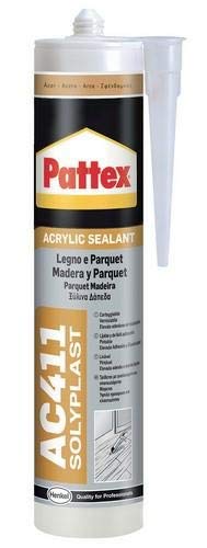 Pattex AC411, silicona acrílica madera tipo haya, acabado mate y alisado, 300ml