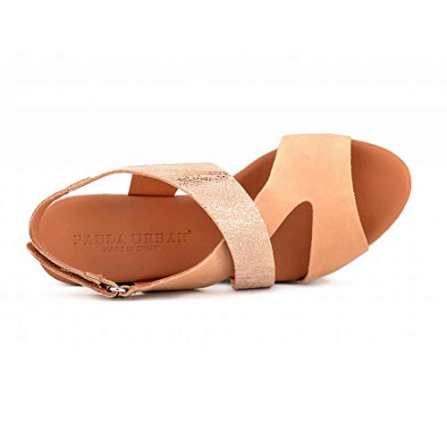 PAULA URBAN - Sandalias Casual - Cuero para: Mujer Color: Nabuk-Goya/Camello-Tostado Talla: 36