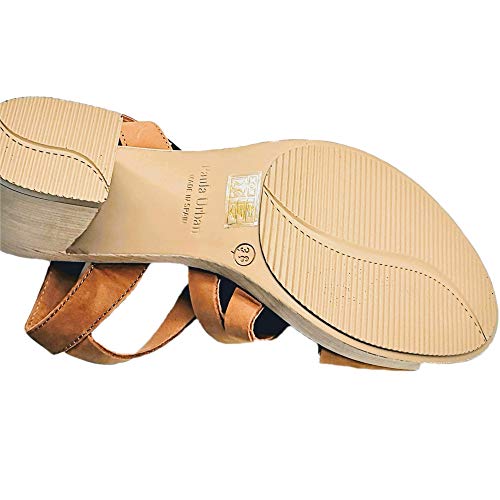 PAULA URBAN - Sandalias Vestir - Cuero para: Mujer Color: Nabuk/Tabaco Talla: 41