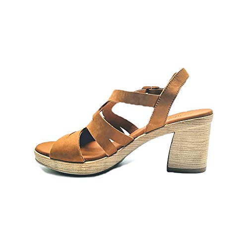 PAULA URBAN - Sandalias Vestir - Cuero para: Mujer Color: Nabuk/Tabaco Talla: 41