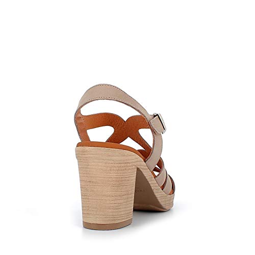 PAULA URBAN - Sandalias Vestir - Cuero para: Mujer Color: Nabuk/Tortola Talla: 37